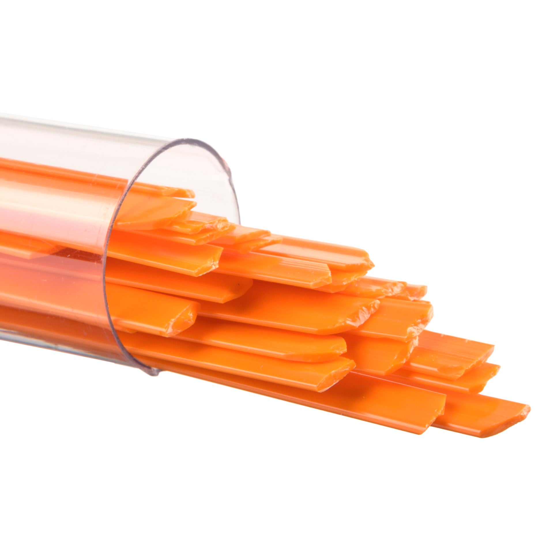 0125-0401 Orange Opalescent Ribbons Tube