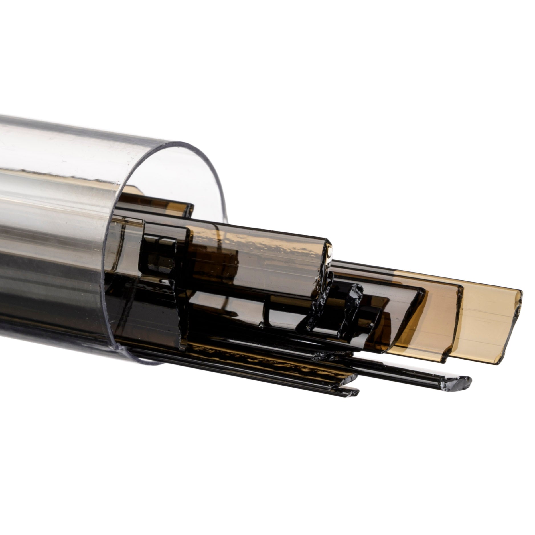 1109-0401 Dark Rose Brown Transparent Ribbons Tube