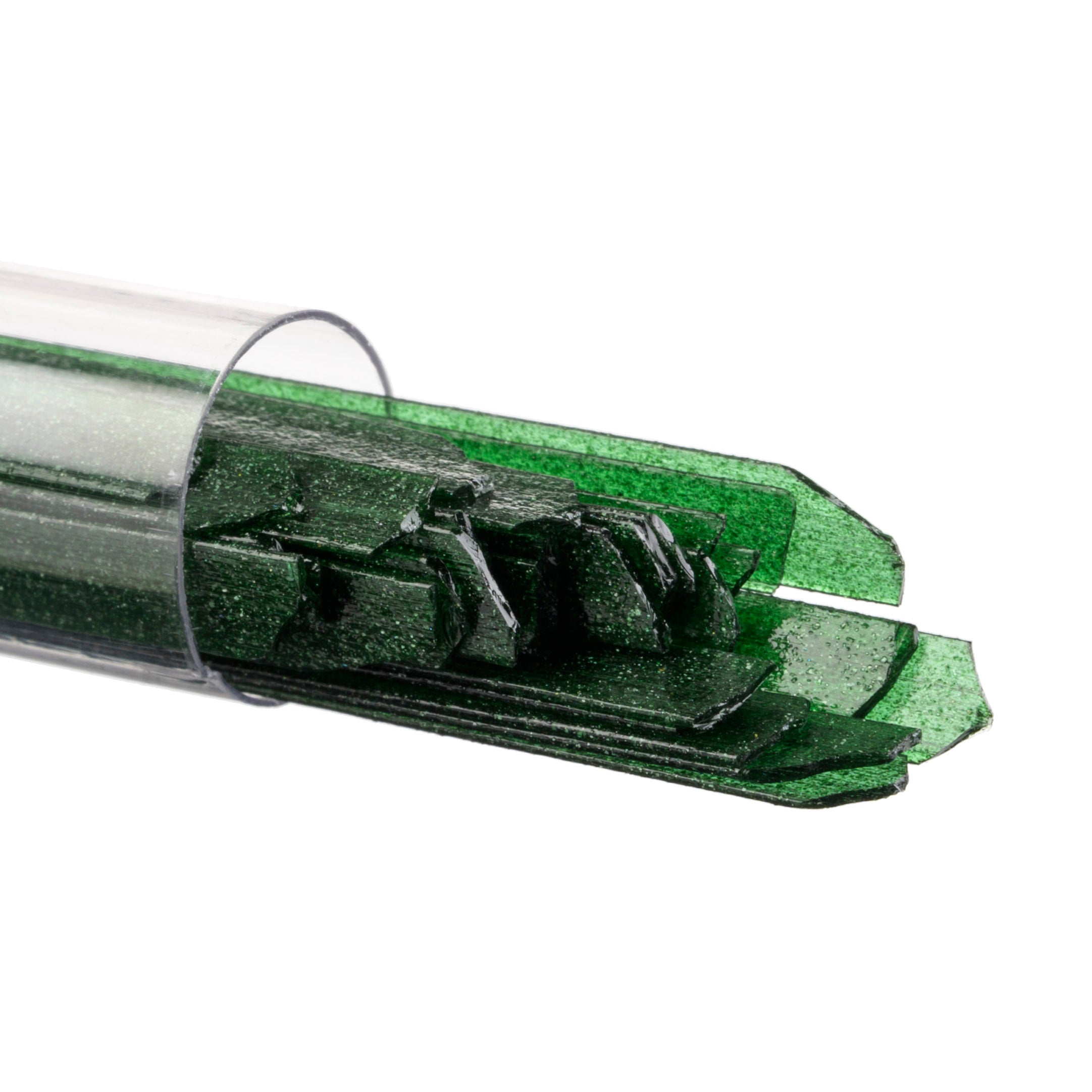 1112-0401 Aventurine Green Transparent Ribbons Tube