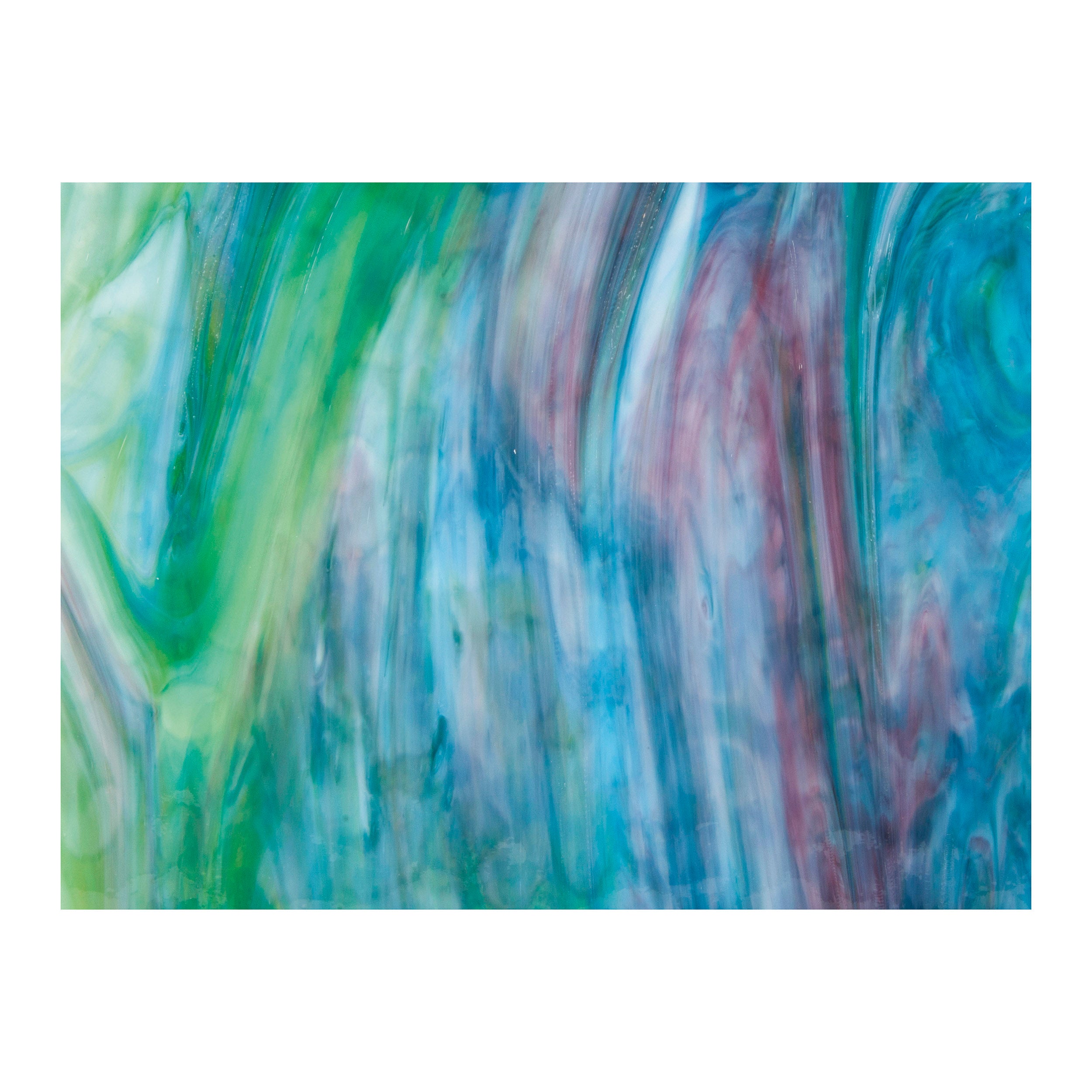 6446-00 White, Turquoise, Green, Pink Mottle Nonfusible Sheet