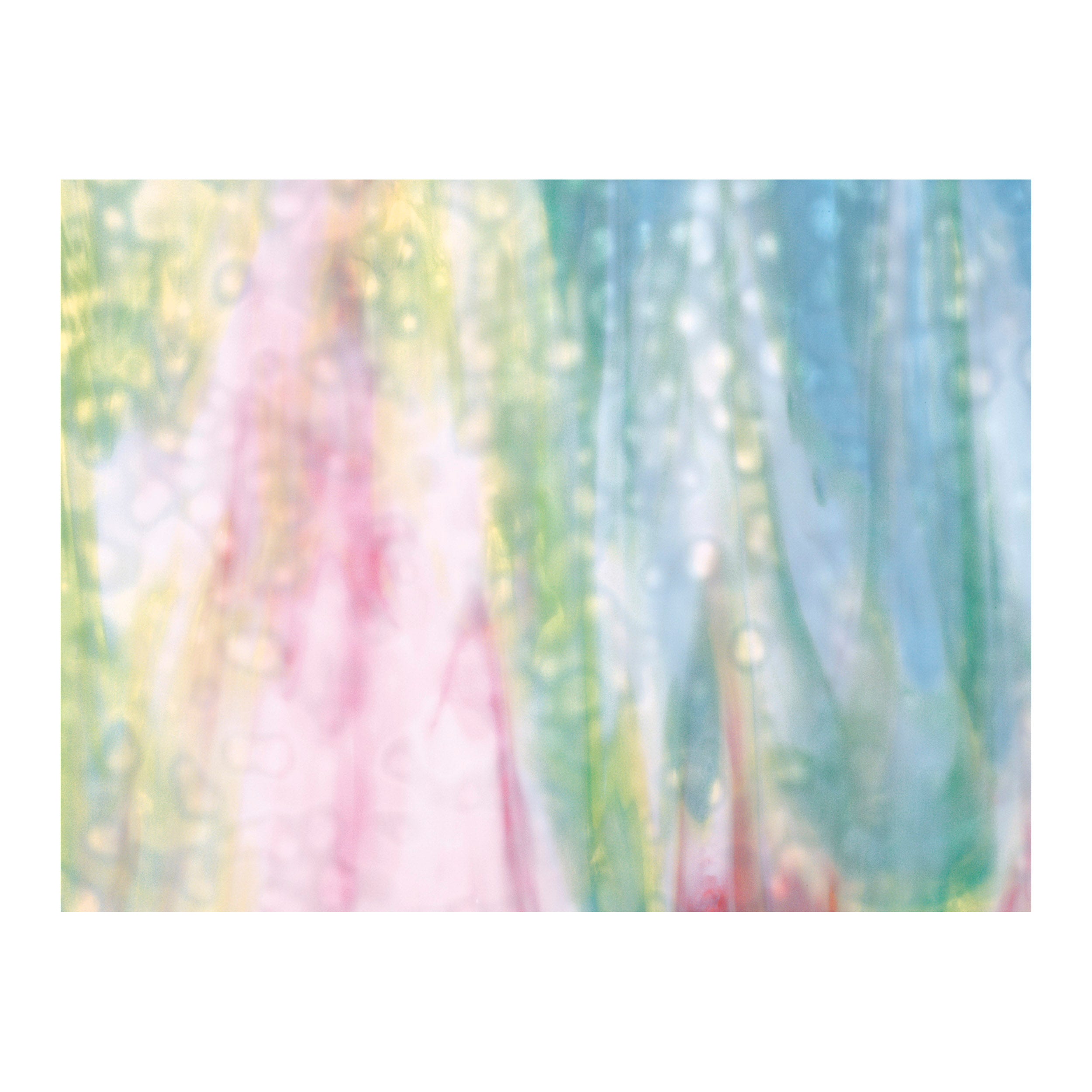 6467-00 White, Lime Green, Turquoise, Gold Pink Mottle Nonfusible Sheet