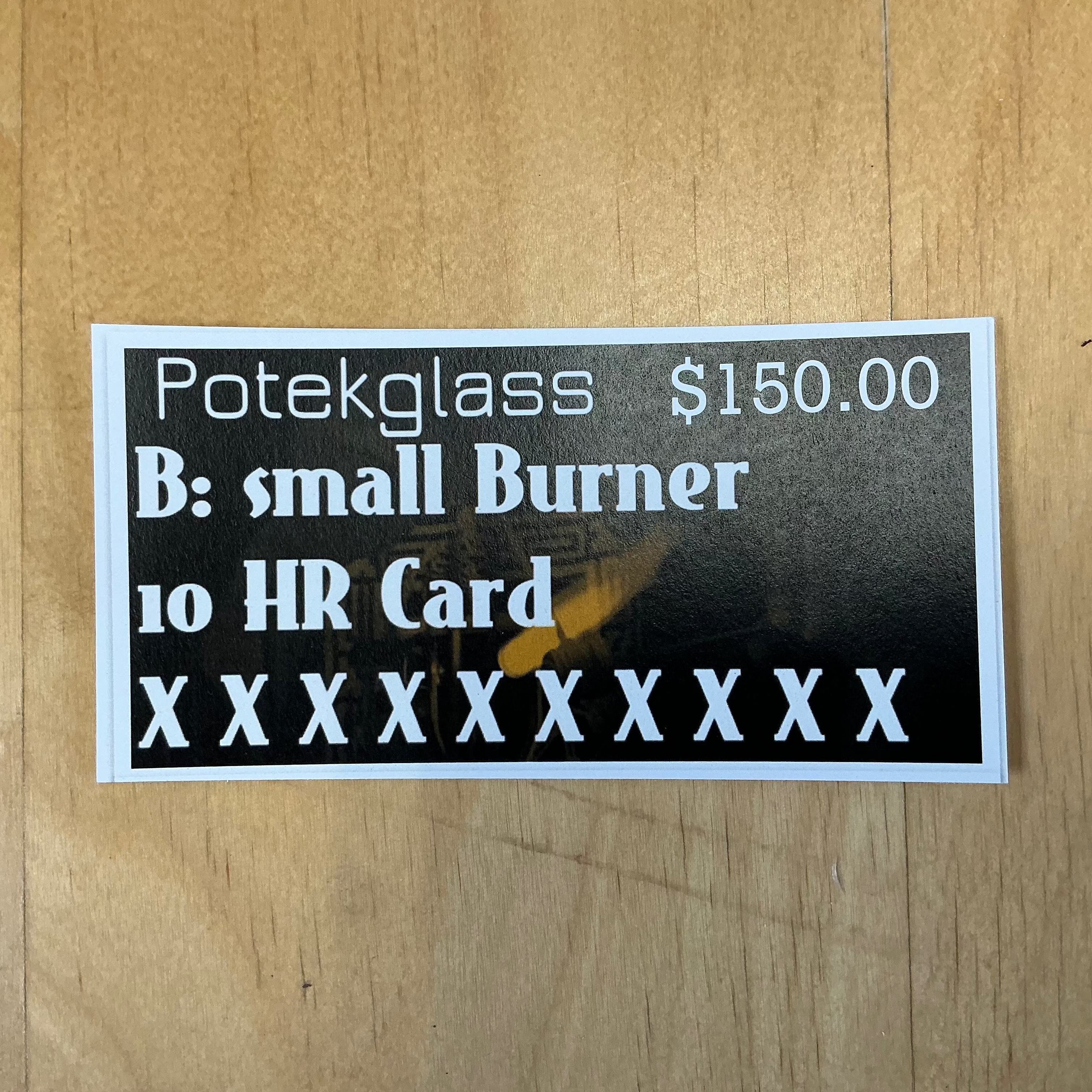 Studio 10 Hour Punch Card