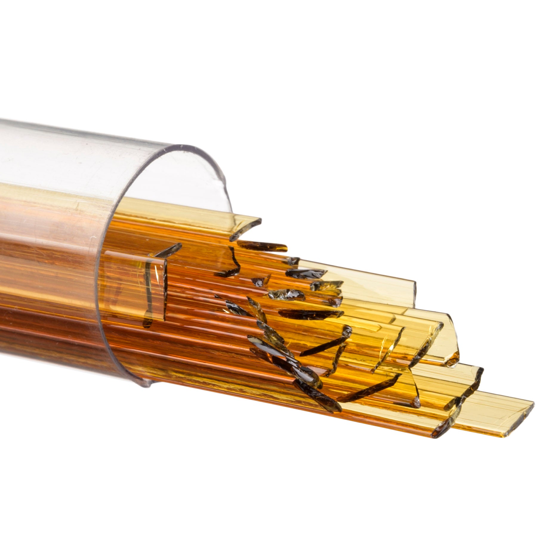 1138-0401 Dark Amber Transparent Ribbons Tube – Potekglass