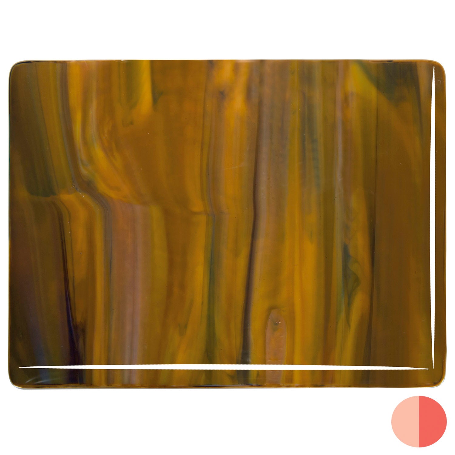 Woodland Brown Ripple Bullseye Glass Co Sheet, Fused