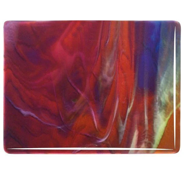 3026-30 Cranberry Pink Transparent, Royal Blue Transparent, Spring Green Transparent, White Opalescent Sheet